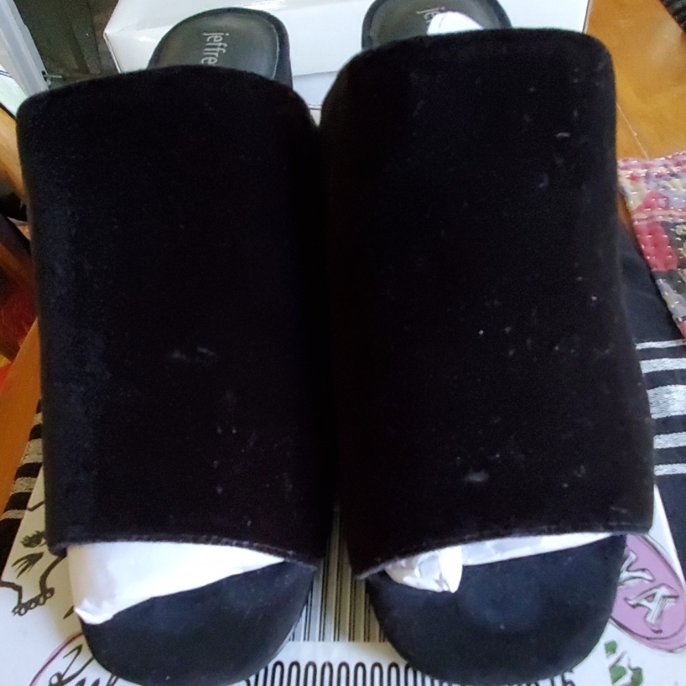 Jeffrey Campbell Black Velvet Wedge size 8